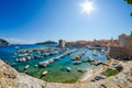 Panoramic view of the Porat Dubrovnik, centuries-old pier walls and lookouts around a