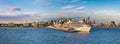 Panoramic view of the port and cruise terminal of Melbourn, Australia.