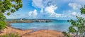 Panoramic view of the port and dock of Thursday Island, Australia.