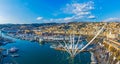 Panoramic view of port of Genoa, Italy