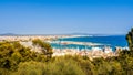 Panoramic view on port and historical centre of Palma de Mallorca Royalty Free Stock Photo