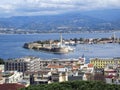 Panoramic view of the port of Messina. Sicily, Italy. Royalty Free Stock Photo