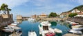 Panoramic view of the port, Nafpaktos, Greece Royalty Free Stock Photo