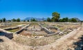 Panoramic view of porticos in Letoon ancient city. The porticos (stoas-collonnade) surrounded the Temple shrine.