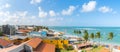 Panoramic view of Porto de Galinhas downtown and the beach