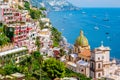 Panoramic view of Positano at Amalfi coast in Southern Italy Royalty Free Stock Photo