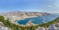 Panoramic view of Pothia capital of Kalymnos island in Dodecanese Greece Royalty Free Stock Photo