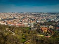 Panoramic view on Prague above Kinskeho Garden Royalty Free Stock Photo