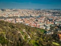 Panoramic view on Prague above Kinskeho Garden Royalty Free Stock Photo