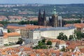 Panoramic view of Prague Castle from Petrin Hill, in Prague.