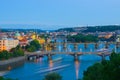 Panoramic view of Prague at night Royalty Free Stock Photo