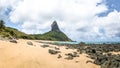 Panoramic view of Praia da Conceicao Beach and Morro do Pico - Fernando de Noronha, Pernambuco, Brazil Royalty Free Stock Photo