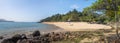 Panoramic view of Praia da Feiticeira Beach - Ilhabela, Sao Paulo, Brazil