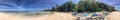 Panoramic view of Praslin beach, Seychelles Royalty Free Stock Photo