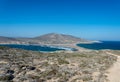 Panoramic view of Prasonisi cape, Rhodes island Royalty Free Stock Photo