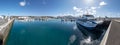 Panoramic view of the pretty port of Playa Blanca, in