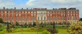 Panoramic view of the Privy garden at the rear of Hampton Court and landscaped Garden