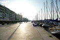 Panoramic view of the promenade of the city of Volos in autumn