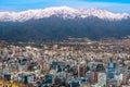 Panoramic view of Providencia district with Los Andes Mountain Range in the back Royalty Free Stock Photo