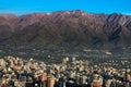 Panoramic view of Providencia district with Los Andes Mountain Range in Santiago de Chile Royalty Free Stock Photo