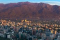 Panoramic view of Providencia district with Los Andes Mountain Range in Santiago de Chile Royalty Free Stock Photo