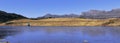 Panoramic view of PT tso or penga teng tso lake with scenic landscape and alpine valley in tawang district of arunachal pradesh, n