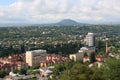 Panoramic view of Pyatigorsk town from Mashuk Mountain in a summer day. Stavropol Region, Russia