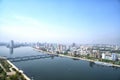 Panoramic view of Pyongyang in the morning. DPRK - North Korea. Royalty Free Stock Photo