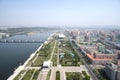 Panoramic view of Pyongyang in the morning. DPRK - North Korea. Royalty Free Stock Photo