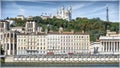 Panoramic view on the quarter Presquile, Lyon, France Royalty Free Stock Photo