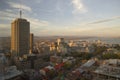 Panoramic view of the Quebec City Skyline at sunset Royalty Free Stock Photo