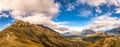 Panoramic view of the Queenstown valley from high up in the Remarkable\'s mountain range Royalty Free Stock Photo