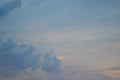 Panoramic view of rain clouds in the evening sky Royalty Free Stock Photo