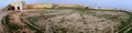 Ramparts of the Fort on the Atlantic coast at Cape Sagres, Algarve, Portugal