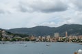 Panoramic view of Rapallo city on the Tigullio gulf . Liguria, Italy Royalty Free Stock Photo