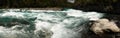 Panoramic view of rapids on Petrohue River in Vicente Perez Rosales National Park, Chile