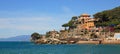 Panoramic view on Recco-popular touristic resort. Royalty Free Stock Photo