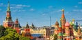 Panoramic view of the Red Square in Moscow, Russia Royalty Free Stock Photo