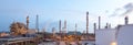 Panoramic view of the refinery plant Royalty Free Stock Photo