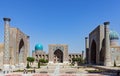 Panoramic view of Registan square - Samarkand, Uzbekistan Royalty Free Stock Photo