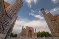 Panoramic view of Registan square, Samarkand, Uzbekistan Royalty Free Stock Photo