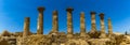 A panoramic view of the remains of the Temple of Hercules in the ancient Sicilian city of Agrigento Royalty Free Stock Photo