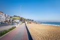 Panoramic view of Renaca beach sidewalk - Vina del Mar, Chile Royalty Free Stock Photo