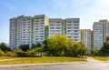 Panoramic view of residential buildings of Osiedle Majdanska condominium in South Praga Poludnie district of Warsaw, Poland