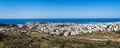 Panoramic view of Rethymnon and its castle and harbour in Crete Royalty Free Stock Photo