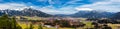 Panoramic view of Reutte with Alps and clouds, high resolution image. Alps, Tyrol, Austria. Royalty Free Stock Photo