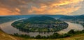 Panoramic view of rhine bow near Boppard Royalty Free Stock Photo