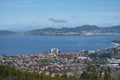 Panoramic view of the Ria de Vigo, Pontevedra, Spain Royalty Free Stock Photo