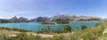 Panoramic view at the RiaÃ±o Reservoir, located on Picos de Europa or Peaks of Europe