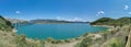 Panoramic view at the RiaÃ±o Reservoir, located on Picos de Europa or Peaks of Europe, a mountain range forming part of the